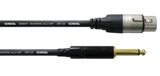 Cordial Mikrofonikaapeli, XLR-naaras/monoplugi - 10 metriä