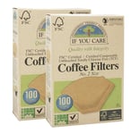 IF YOU CARE COMPOSTABLE UNBLEACHED COFFEE FILTERS NO. 2 SIZE - 2x100 Filters 