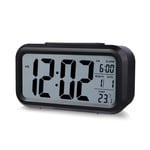 Small Digital Alarm Clock,Battery Operated Clock,Travel Digital Alarm Clock,Clock for Kids/Travel,Simple Digital Alarm Clock for Kitchen,Night light, Date,Temperature, Snooze,Small Desk clock(Black)