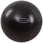Signature Fitness Ballon d'exercice Anti-éclatement et antidérapant pour Yoga, Fitness, Accouchement avec Pompe Rapide, capacité de 0,9 kg, Noir, 66 cm, L