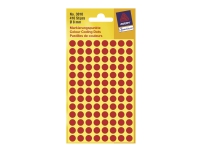 Avery Zweckform - Självhäftande - röd - 8 mm rund 416 etikett (er) (4 ark x 104) runda etiketter
