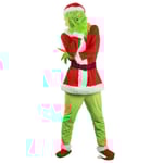 Barnvuxna Julfest Grinch Cosplay Kostym Klänning Set XL