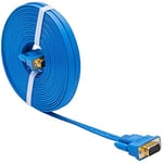 DTECH 10m Computer Monitor VGA Cable 15pin Male to Male Gold Plated Connector Ultra Slim SVGA PC Projector Wire Blue