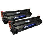 2 Black Laser Toner Cartridges for HP LaserJet Pro M1212nf, M1217nfw, P1102w
