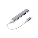 Tec-Digi USB C Hub, Slim Type C to 4 Port Ways USB 3.0 Adapter Data Extender Hub USB Splitter Compatible with Thunderbolt 3 Macbook Pro M1 Air 2020, iPad Pro Air, XPS 13/15, silver