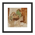 Breitner Street in Montmartre Paris Painting 8X8 Inch Square Wooden Framed Wall Art Print Picture with Mount
