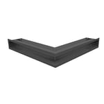 Grille de ventilation KRATKI AIR | grille de cheminée d'angle ouverte 560 x 560 x 90 mm | Graphite | Grille d'extraction pour ventilation de cheminée | Prise d'air à un angle de 45 degrés