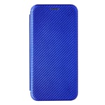 HDOMI TCL 20 SE Case,Carbon Fiber Pattern Flip Cover PC Hard Case Shockproof Shell for TCL 20 SE (Blue)