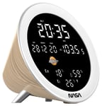 Nasa - Station Météo - Enceinte Bluetooth WSP1700 Bois - Livrée avec adaptateur secteur - Bois