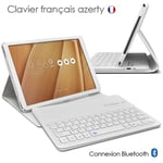 Etui de Protection Blanc avec Clavier Détachable Français Azerty Bluetooth pour Tablette Asus Zenpad 3S Z500M