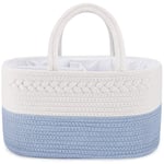 Baby Diaper Caddy Organizer Storage Basket White&light Blue