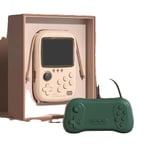 Handhållen spelkonsol, bärbar strömbank, mjuk ljusfärgad skärm, Grön med spelkontroll