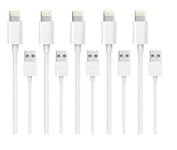 5 Pack 1M Lightning-oplader iPhone 14/13/12/11/ Xs/Max/X/8/7/6