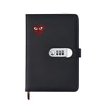 A5 Password Lock Journal Notebook PU Leather Multifunctional Diary Ruled 240 Pages 5.7X8.3 (Color: Red, Size: A5) New Year Notepad