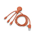 Xoopar Mr Bio 1m Câble Multi USB 4en1 en Forme de Pieuvre Orange Chargeur Universel Conçu avec des Matériaux Respectueux de l’Environnement Prise USB Universel pour Smartphone