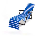 Mingfuxin Beach Chair Cover Towels Microfiber Lounge Chair Towel Covers with Side Storage Pockets Terry Beach Towel for Pool Sun Lounger Sunbathing Vacation (Sapphire)