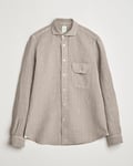 Finamore Napoli Salina Garment Dyed Linen Overshirt Taupe