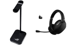 ASUS ROG Strix GO 2.4 Wireless Gaming Headset with AI Microphone, 2.4GHz Wireless and ROG Headset Stand