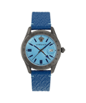 Versace Greca Time Gmt Mens Blue Watch VE7C00423 Leather (archived) - One Size