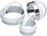 KitchenCraft 3 Piece Pastry Cutter Set, Round, Plain Edge, Ideal for Scones, Co