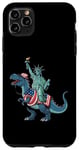 Coque pour iPhone 11 Pro Max Statue de la Liberté Dinosaure 4 Juillet Garçon Drapeau Américain