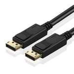 TNP DisplayPort to DisplayPort Cable, DP 1.4 Display Cable Locking 10ft 8K@60Hz, 4K@144Hz HBR3, 32.4Gbps, HDCP 2.2, DSC 1.2, HDR, Compatible with PC Laptop 2K 4K 8K 144hz Monitor, Curved 4k Monitor