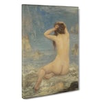 The Sirens By John Macallan Swan Canvas Print for Living Room Bedroom Home Office Décor, Wall Art Picture Ready to Hang, 30 x 20 Inch (76 x 50 cm)