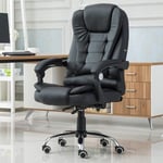 AAGYJ Big & Tall Office Chair, High Back Desk Computer Chair w/Massage Lumbar Pillow, Swivel Gaming Chair, Managerial Chairs & Executive Chairs, Thickening Sofa Chair, Black,Standard
