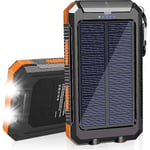 2024, Solcellsladdare 20000mAh Solcellsladdare Vattentät Bärbar Laddare med Dubbel 5V USB-port/LED