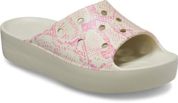 Crocs Womens Wedge Sandals Mules Classic Platform Slip On beige UK Size