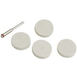 Felt Buffing Wheel Set Kit Dremel Compatible Multi Tool Accessories Pack of 4