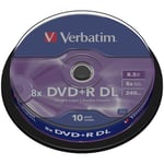 DVD+R 8x Double Layer spindle matt (10)
