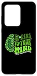 Coque pour Galaxy S20 Ultra Be kind To Your Mind Green Ribbon Brain Retro Groovy Woman