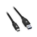 USB A til USB C-kabel V7 V7U3.1AC-1M-BLK-1E   Sort