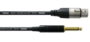 Mikrofonijohto 5m, Cordial 5M XLR-naaras/monoplugi 6,3mm New Fair Line