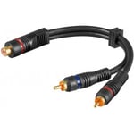 Goobay 2 x RCA hane - RCA hona -y-kabel, 20 cm