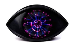 Ossian Novelty Eye Plasma Ball - Touch Sensitive 8 Inch Glass Devils Eyeball Lightning Sphere - Classic Retro Fun Toy Gadget Mains Operated Gift Lamp for Home Bedroom Office Desk Table Top Orb Light