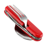 Vaisselle d'extérieur multifonctionnelle 4 en 1 en acier inoxydable fourchette pliable cuillère couteau pique-nique Camping randonnée voyage vaisselle