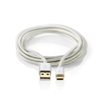 USB 2.0-kabel for synkronisering, lading og AV-støtte | Gullbelagt 2,0 m | USB-C