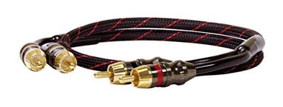 Dynavox Perfect Sound Stereo RCA Cable, Gold-Plated Contacts, Suitable for Audio Devices with RCA Connections such as Amplifiers, CD Players, AV Receivers, Colour Black/Red, Length 0.5 m