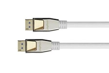 Python Câble DisplayPort 2.0 de qualité supérieure - 1 m - 54 Gbit/s, UHBR 13,5-4 K @ 240 Hz / 8 K @ 60 Hz - Conducteur en cuivre tressé en nylon - Blanc