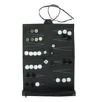 Backgammon-set i PU-läder, resevänligt, familjespel, brädspel (FMY) Black 37x25x5cm