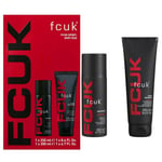 FCUK SPORT 2Pcs gift set For Him, Hair & Body Wash 250ML + Body Spray 200 ML ,