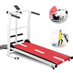 CHJ Household Folding Treadmill, Mini Indoor Weight Loss Fitness Equipment, Manual Folding LCD Tiltable Fitness Machine, Aerobics Home Treadmill