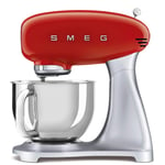 Smeg SMF02RDUK Retro 50's Style Stand Mixer with 4.8L Stainless Steel Bowl, S...