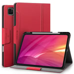 Antbox Case for iPad Pro 12.9 2021(5th Generation)/2020/2018 with Built-in Apple Pencil Holder [Support 2nd Gen Apple Pencil Wireless Charging] (Red）
