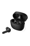 PHILIPS Earbuds, Splash and Sweat Resistant, Bluetooth, Up to 18 Hours Play Time, Soft silicone Ear-Tip Covers in 3 Sizes, Built In Mic, Classic Design and Comfortable Fit TAT2206BK/00, Black