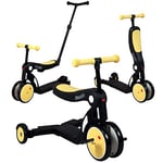 Looping SCOOTIZZ Draisienne Evolutive 5 en 1 / Tricycle Bébé Évolutif/Trottinette Enfant | avec Barre de poussée, Yellow