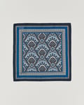 Eton Silk Paisley Print Pocket Square Blue