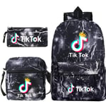 TIK TOK Backpack for Men and Women, Fashion Student Backpack + Shoulder Bag + Pencil case (Upgrade to 2020 Version)